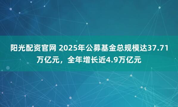 阳光配资官网 2025年公募基金总规模达37.71万亿元，全年增长近4.9万亿元